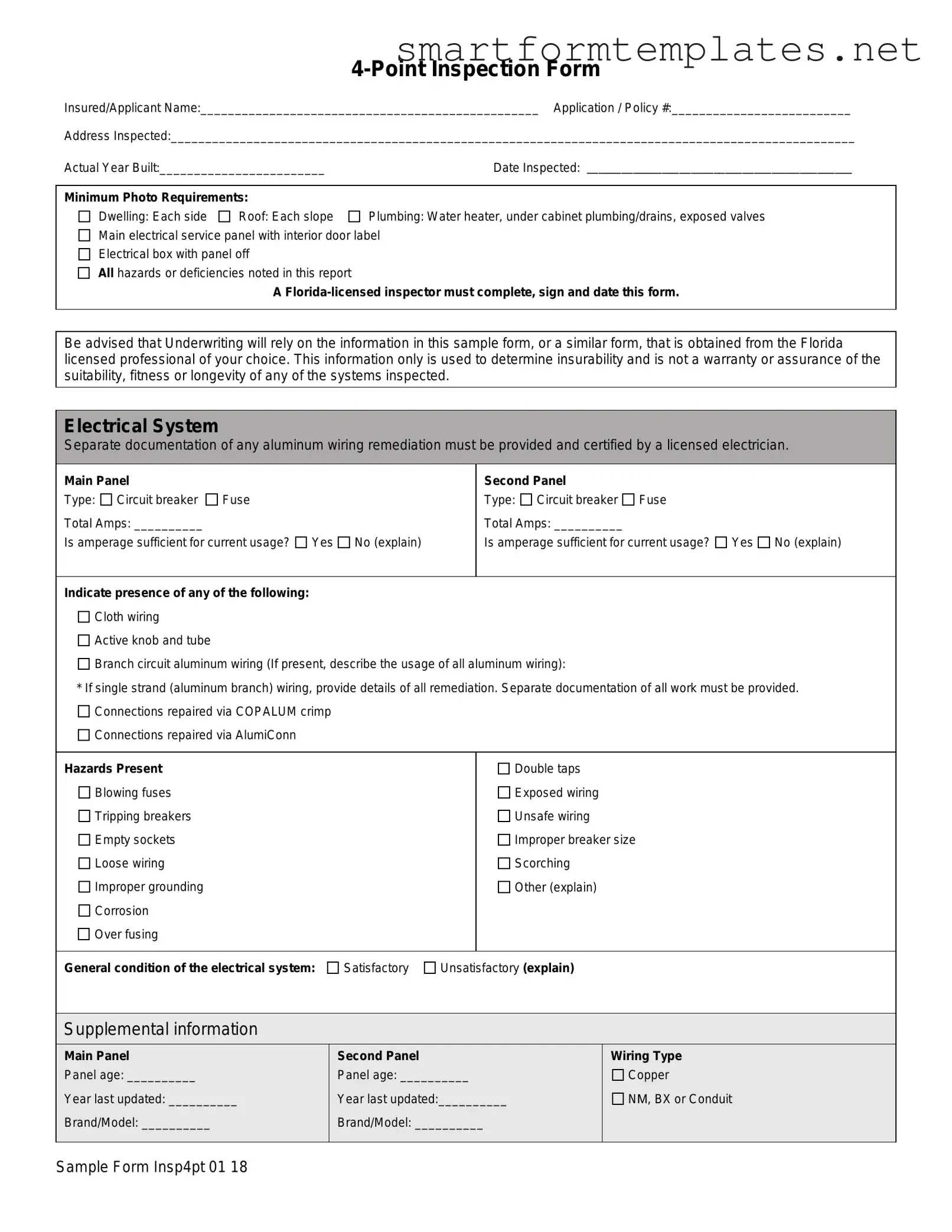 Free 4 Point Inspection PDF Form