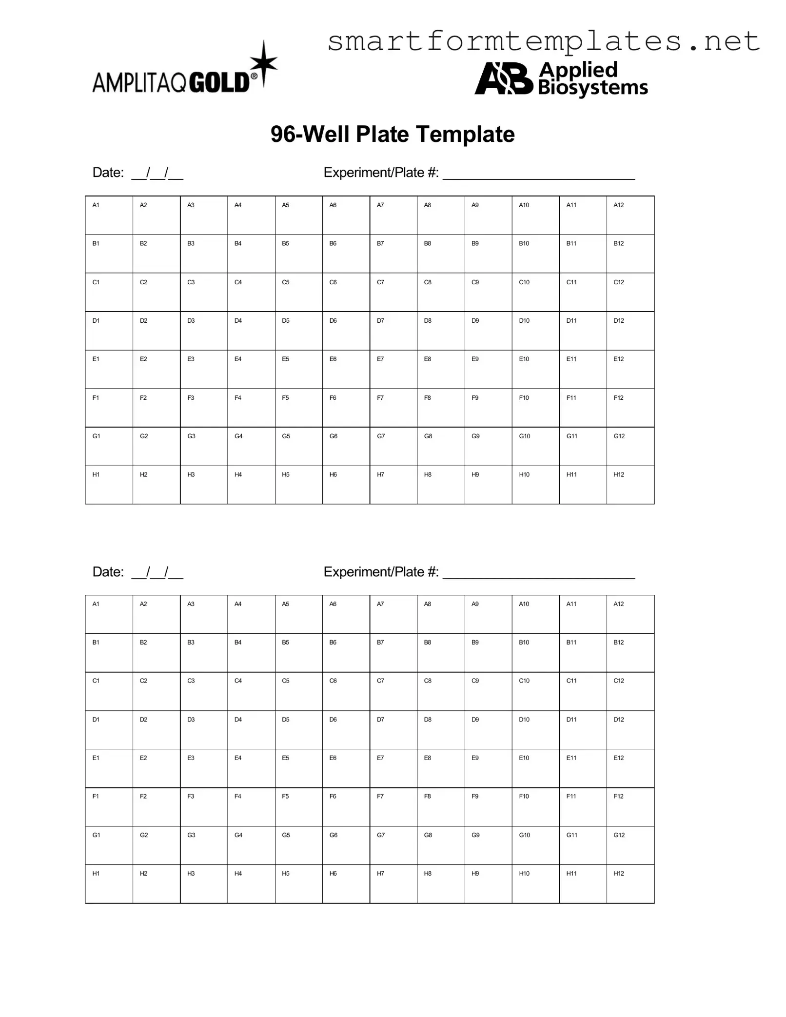 Free 96 Well PDF Form