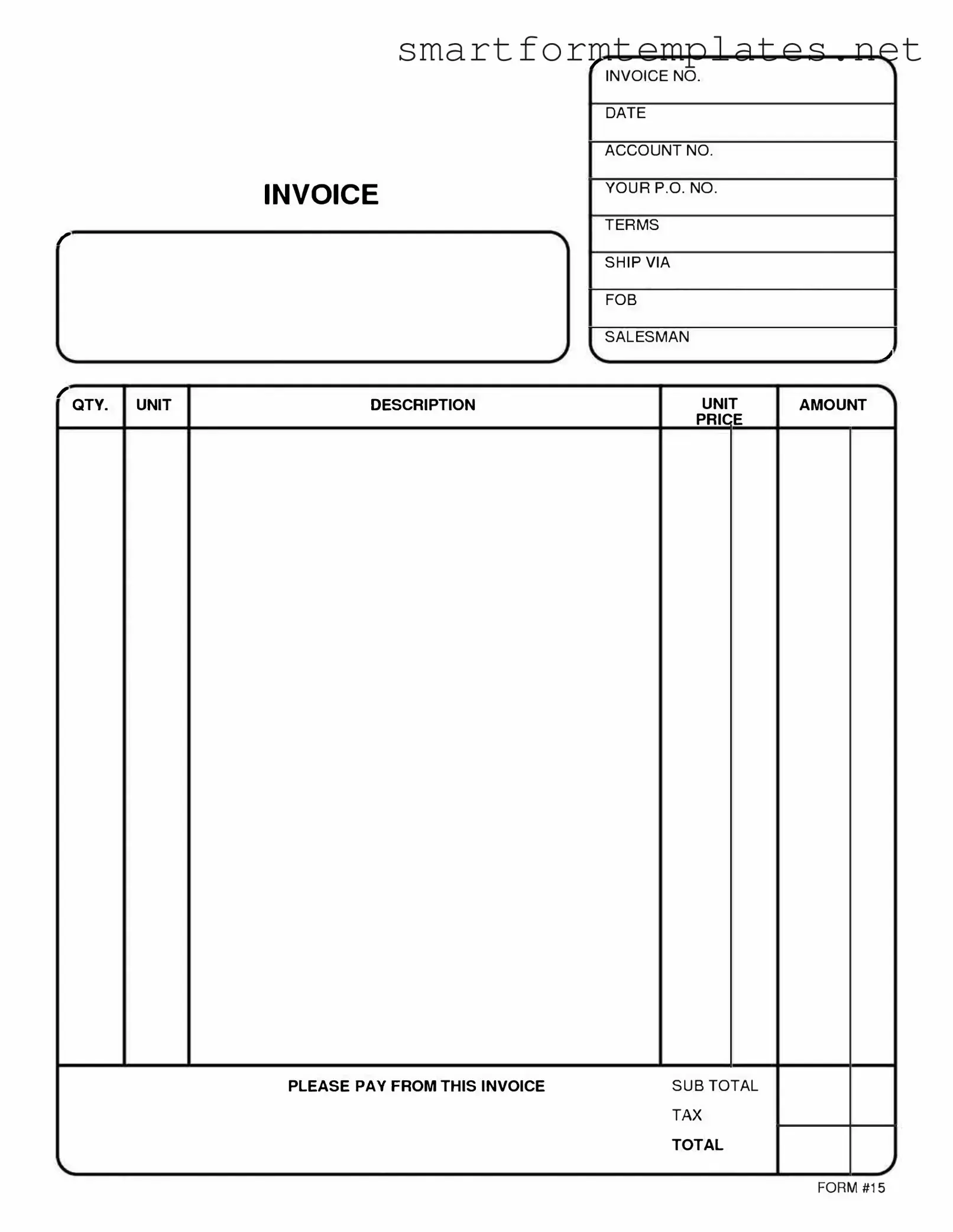 Free Free And Invoice Pdf PDF Form
