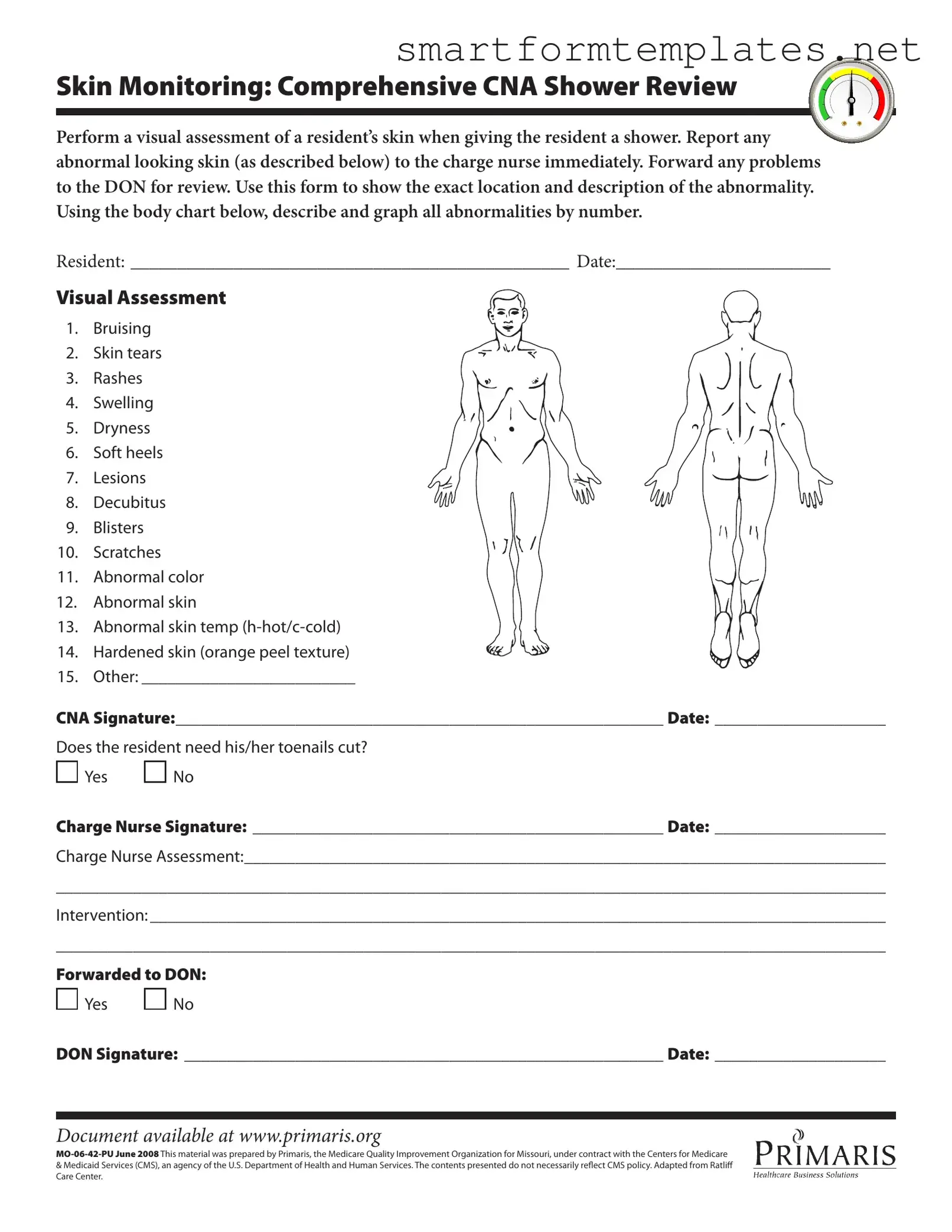 Free Cna Shower Sheets PDF Form