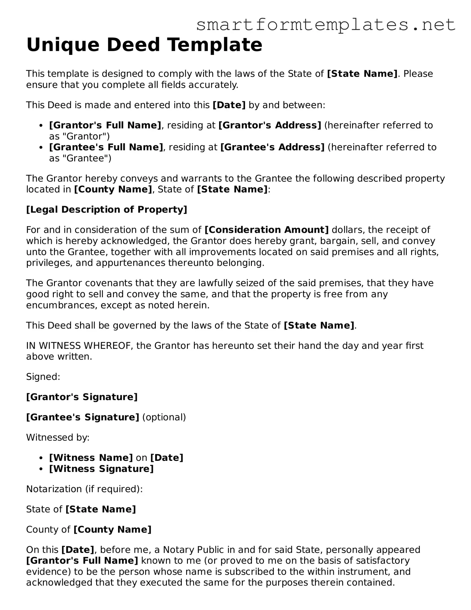 Deed Template