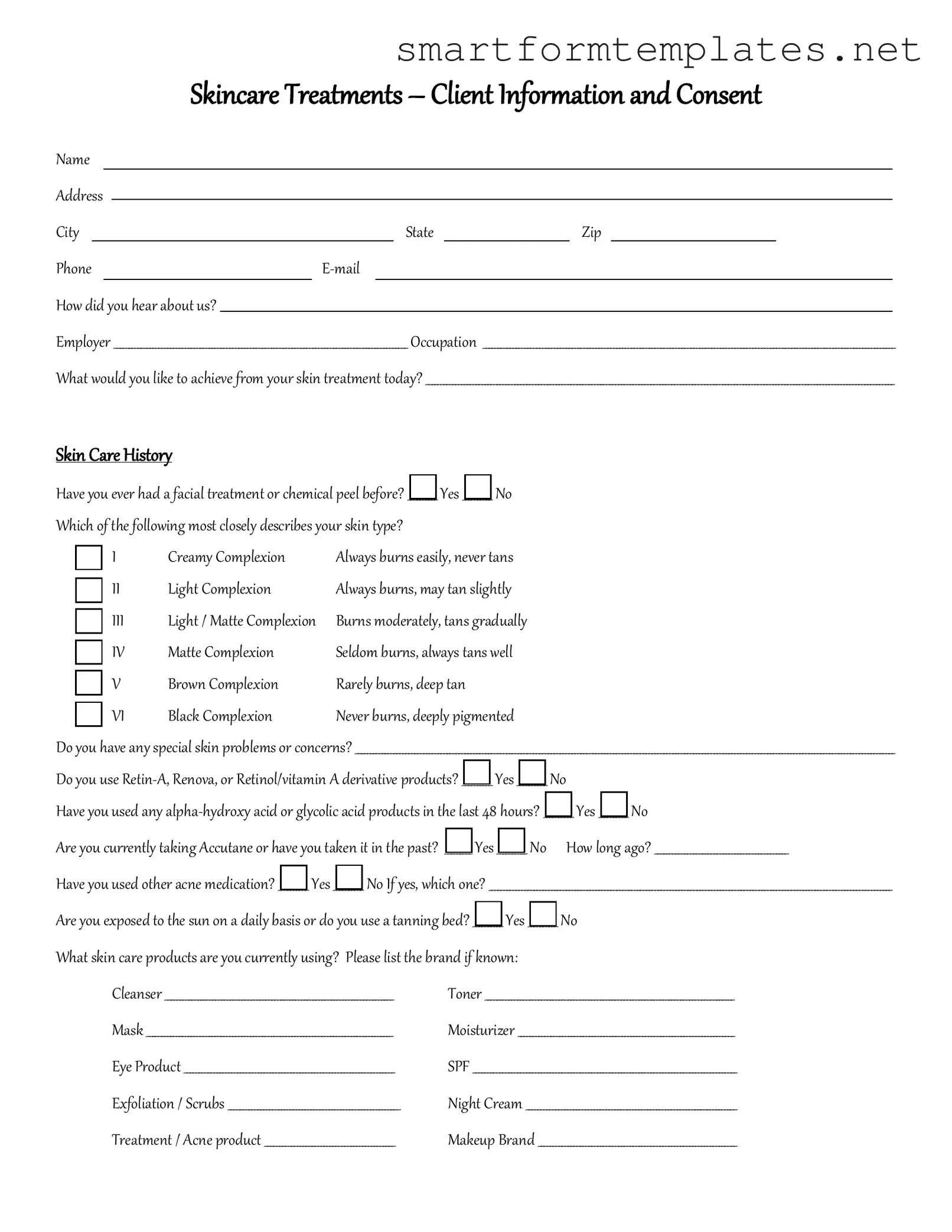 Free Facial Consent PDF Form