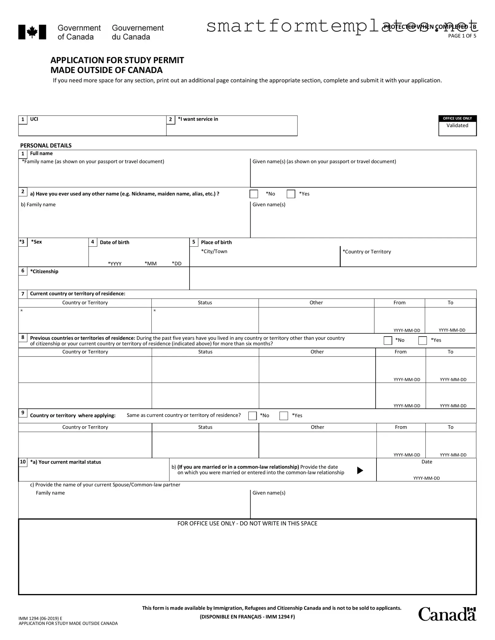 Free Imm 1294 PDF Form