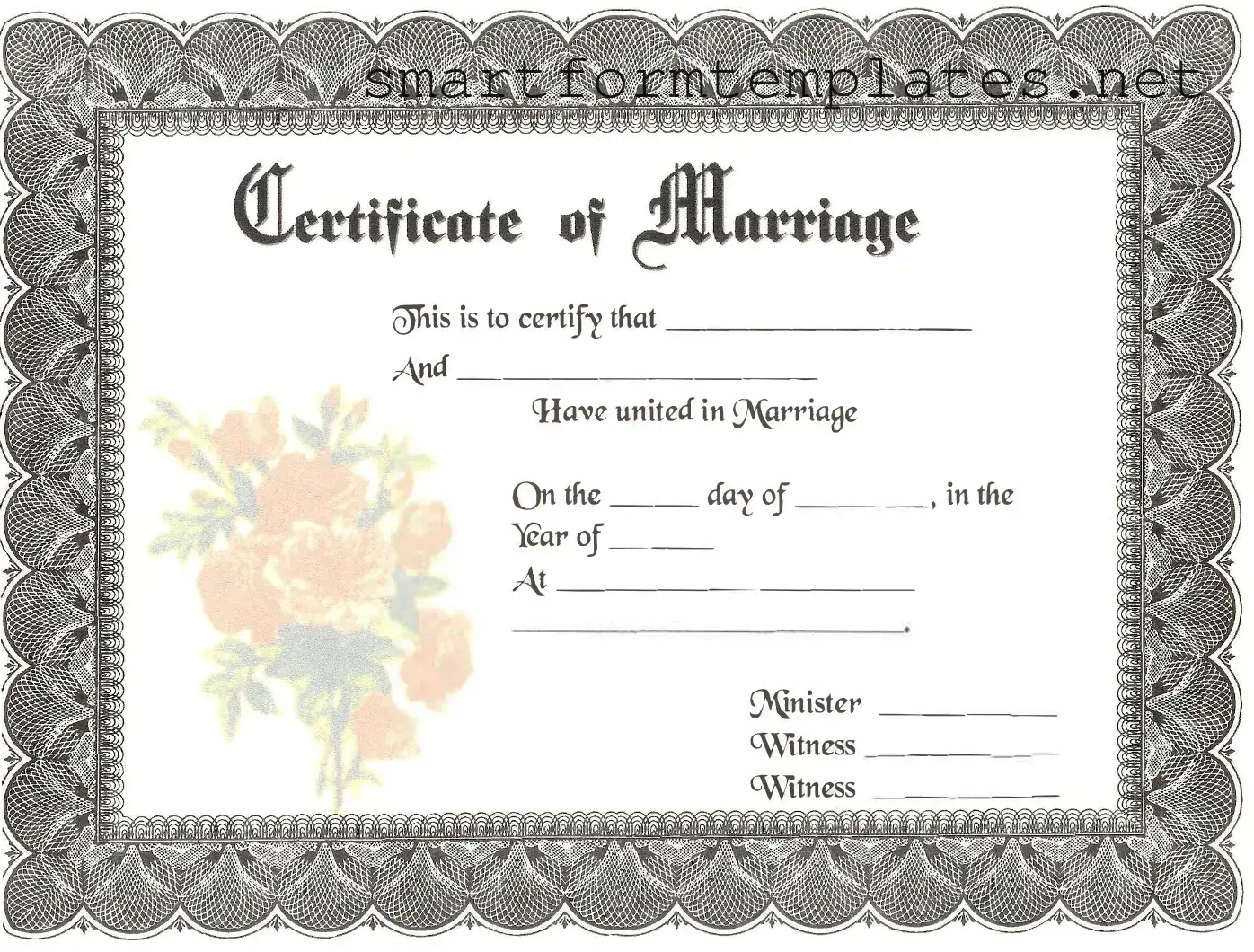 Free Marriage Certificate PDF Form