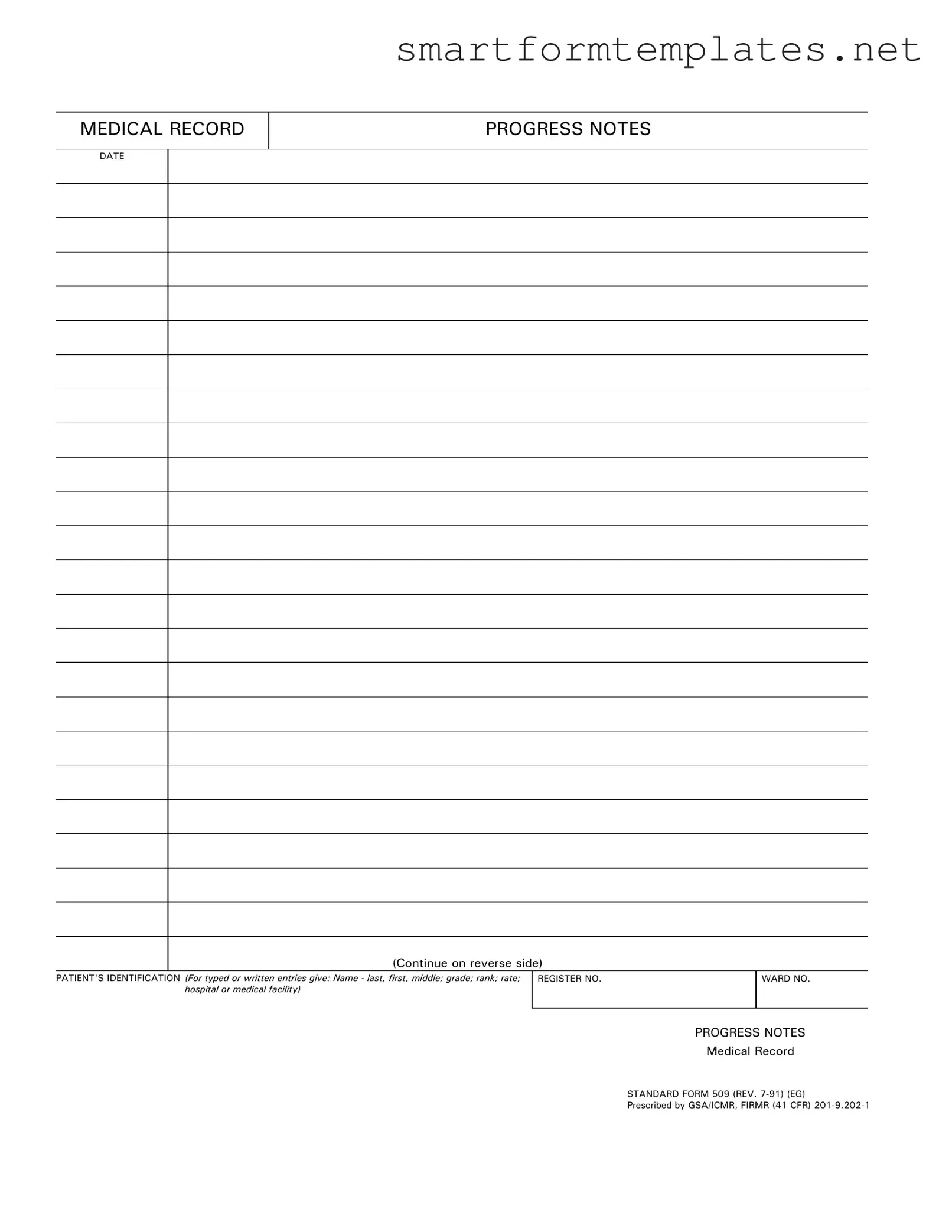 Free Progress Notes PDF Form