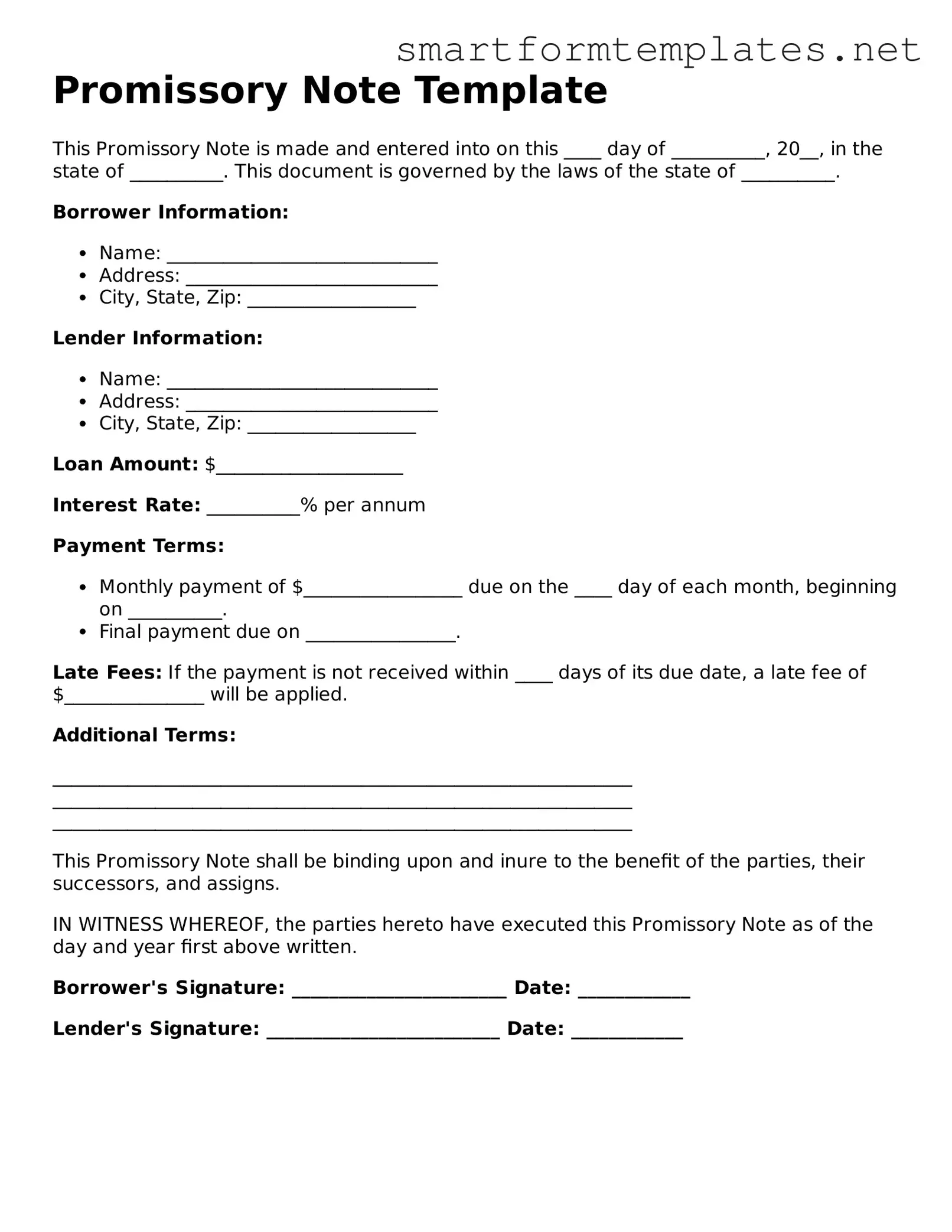 Promissory Note Template