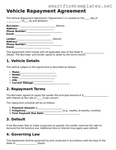 Vehicle Repayment Agreement Template