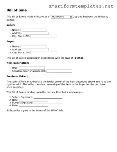 Bill of Sale Template