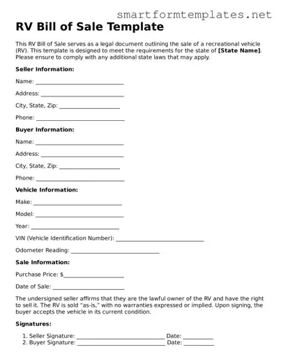 RV Bill of Sale Template