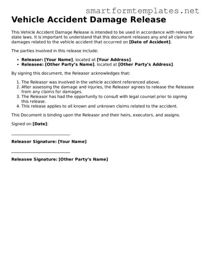 Vehicle Accident Damage Release Template