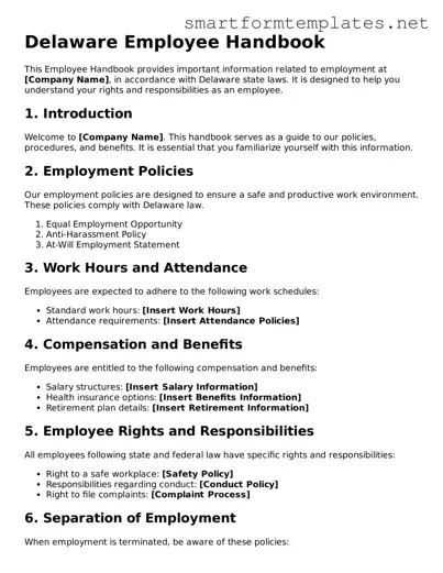Official Delaware Employee Handbook Form