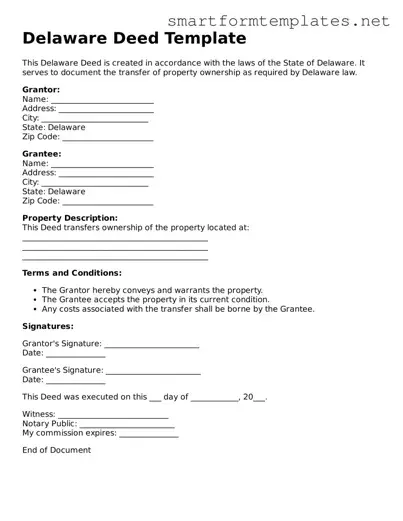 Official Delaware Deed Form