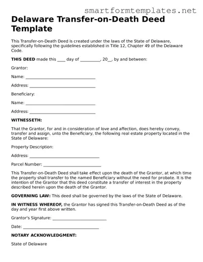 Official Delaware Transfer-on-Death Deed Form