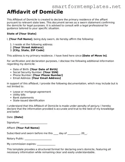 Affidavit of Domicile Template