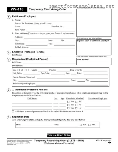 Free Fake Restraining Order PDF Form