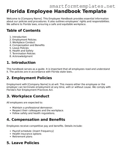 Official Florida Employee Handbook Form
