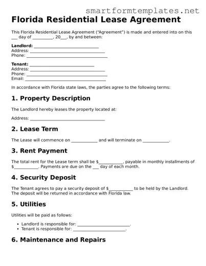 Official Florida Residential Lease Agreement Form