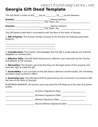 Official Georgia Gift Deed Form