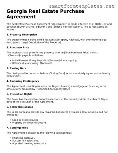 Official Georgia Real Estate Purchase Agreement Form