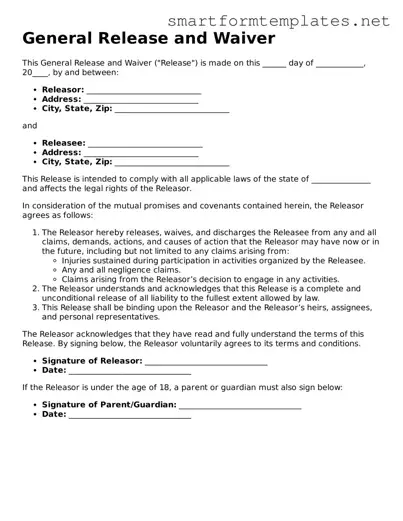 General Release and Waiver Template