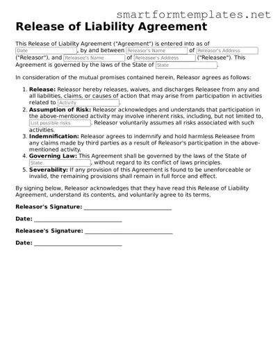 Release of Liability Template