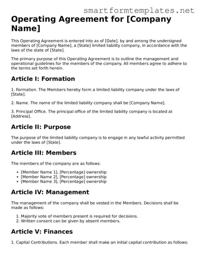 Operating Agreement Template