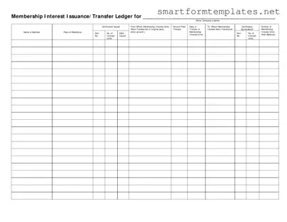 Free Membership Ledger PDF Form
