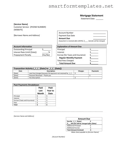 Free Mortgage Statement PDF Form