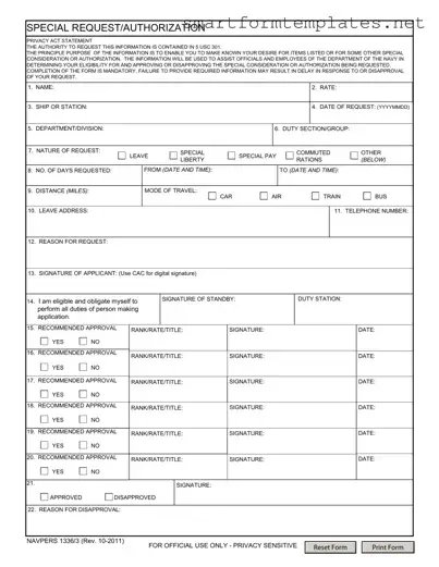Free Navpers 1336 3 PDF Form