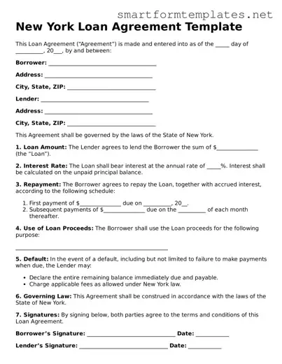 Official New York Loan Agreement Form
