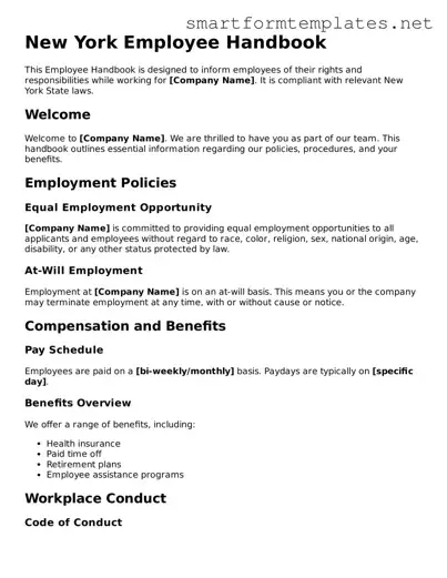 Official New York Employee Handbook Form