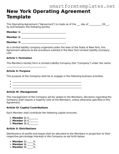 Official New York Operating Agreement Form