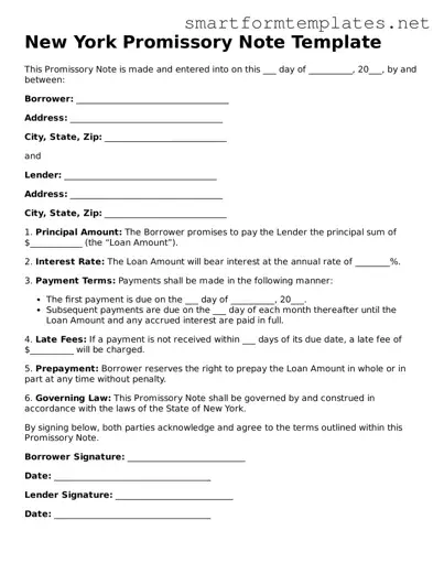 Official New York Promissory Note Form