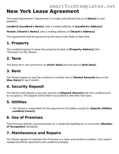 Official New York Lease Agreement Form