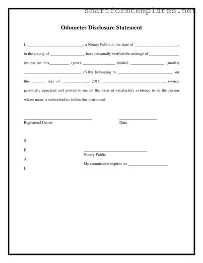 Free Notarized Odometer Statement PDF Form