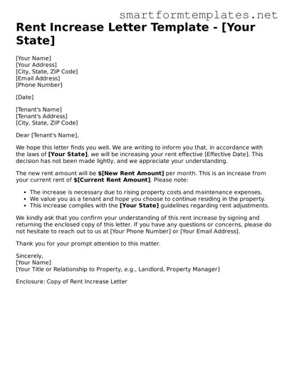 Rent Increase Letter Template