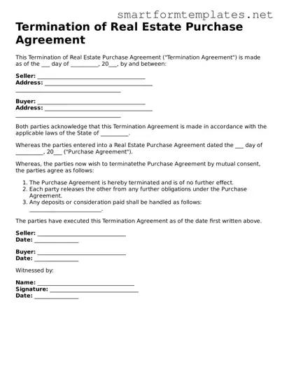 Termination of Real Estate Purchase Agreement Template