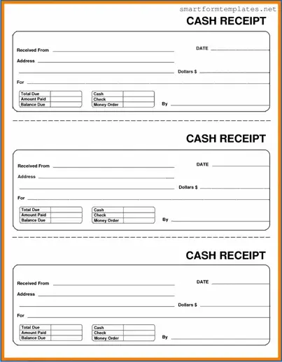 Free Cash Receipt PDF Form
