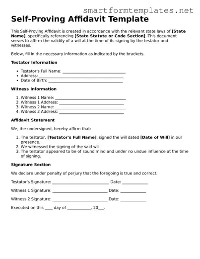 Self-Proving Affidavit Template