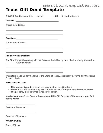 Official Texas Gift Deed Form