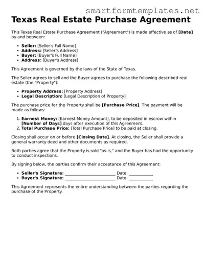 Official Texas Real Estate Purchase Agreement Form