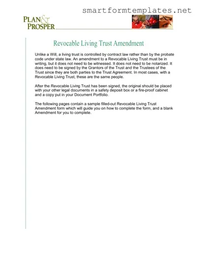 Free Trust Amendment PDF Form