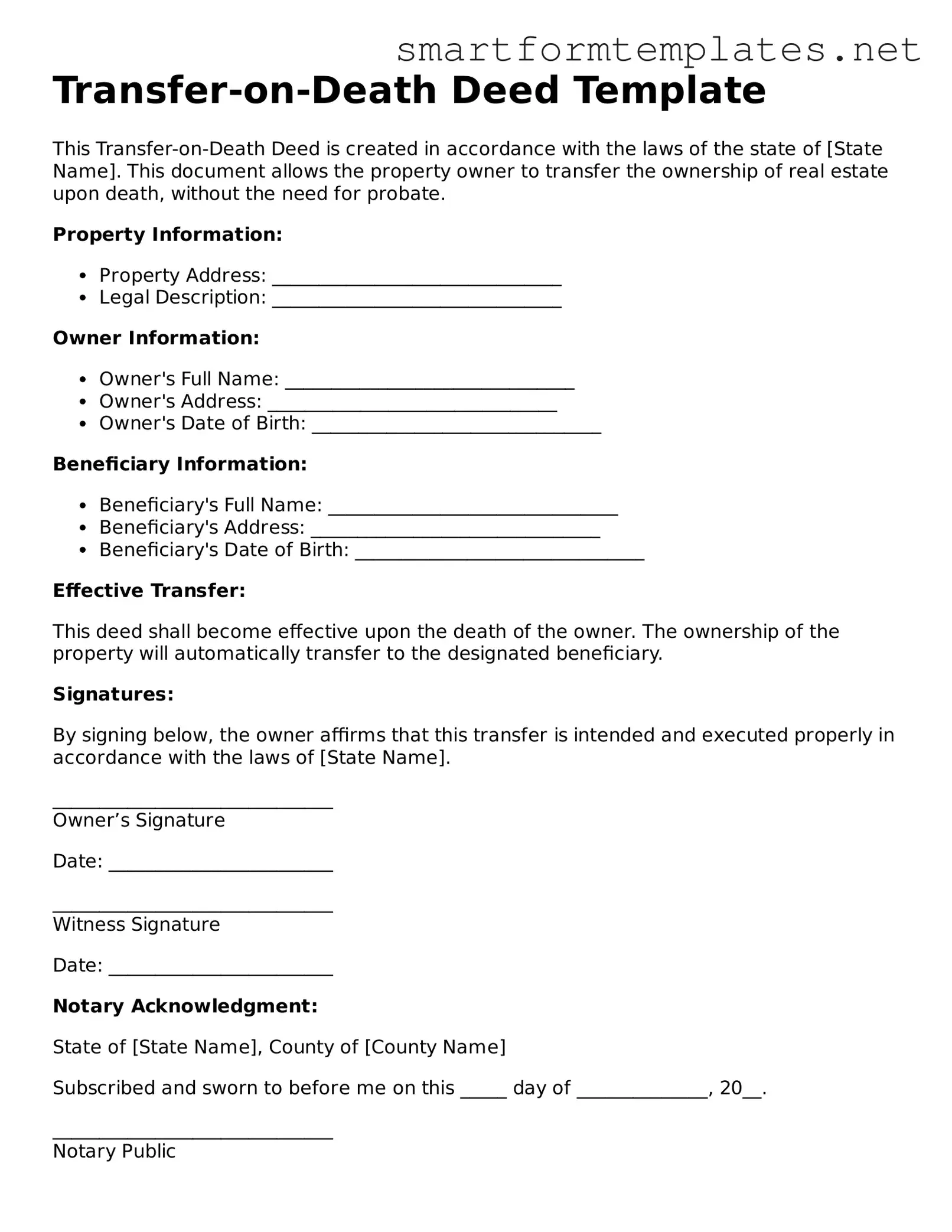 Transfer-on-Death Deed Template