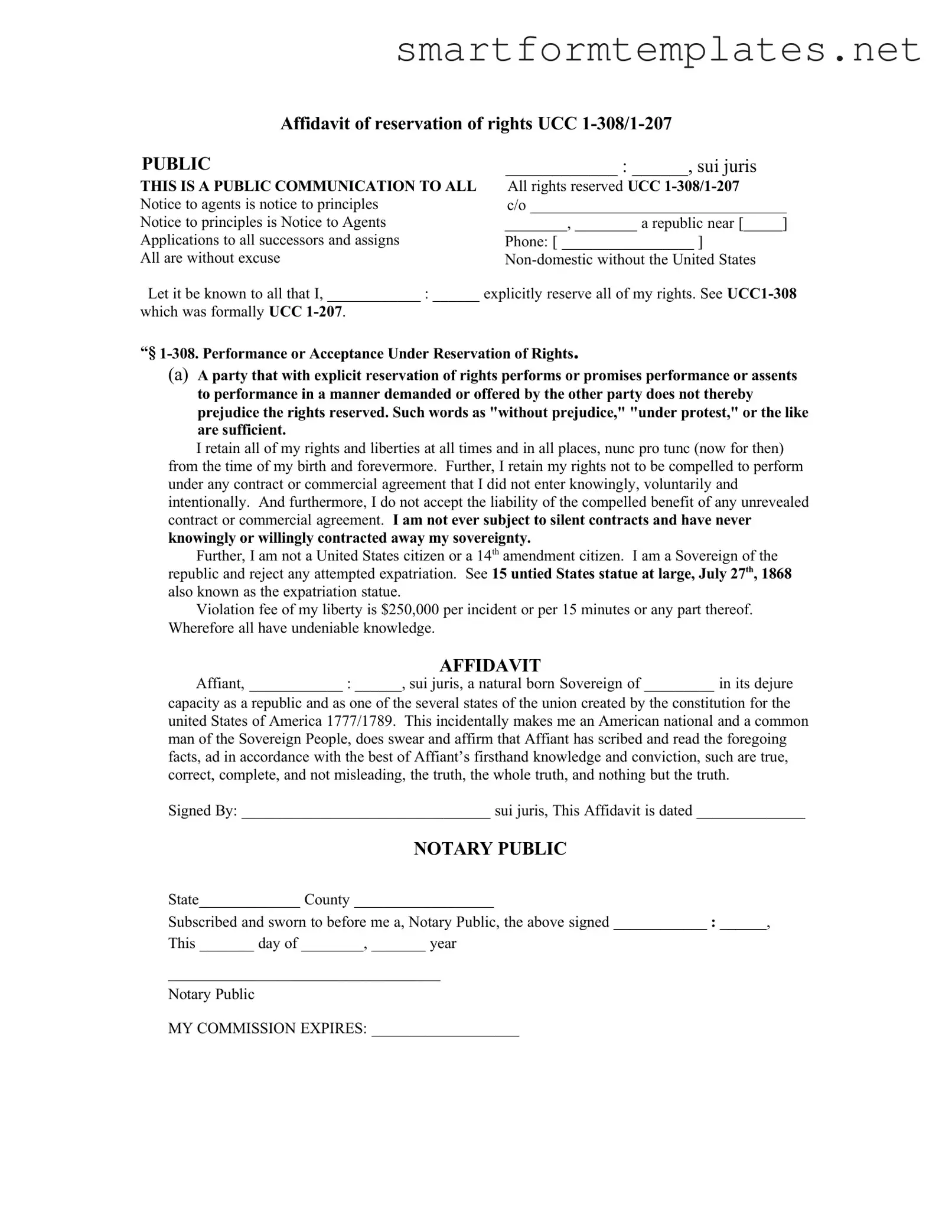 Free Ucc 1 308 PDF Form